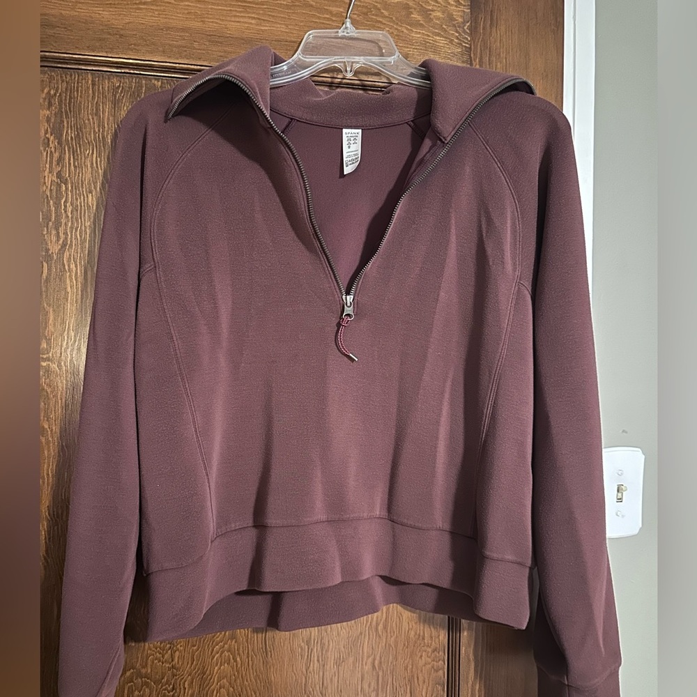 SPANX Plum Air Essentials Half-Zip Sweatshirt